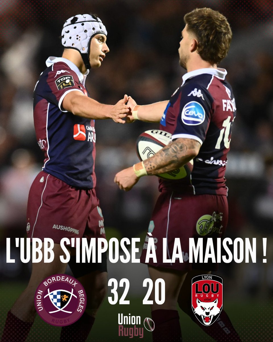 VICTOIRE 🍇 L'<a href="/UBBrugby/">Union Bordeaux Bègles</a> s'impose contre @lelourugby ! 
👤 Votre debrief du match ? Les joueurs qui se sont illustrés ?
#iloveubb #UBBLOU