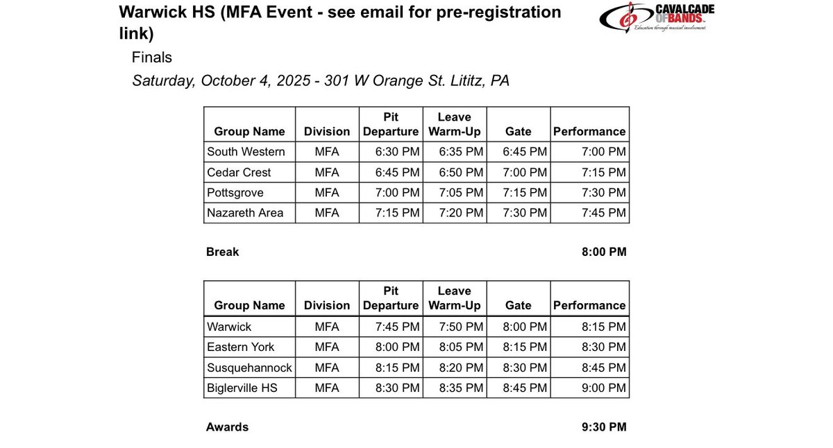 Cedar Crest Band tweet media