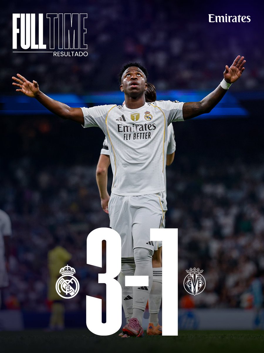 🏁 レアル・マドリード 3-1 ビジャレアル ⚽ 47分 @ViniJr ⚽ 69分