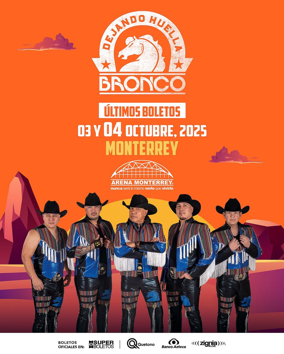 🚨!Boletos disponibles!🚨

🐴🔥Nos vemos en unas horas más aquí en la #ArenaMonterrey para disfrutar de la segunda noche de Bronco y dejar huella juntos

🎟️👉🏼 ow.ly/2bgV50X6FMt

#TourDejandoHuella #ArenaMonterrey #BroncoEsBronco