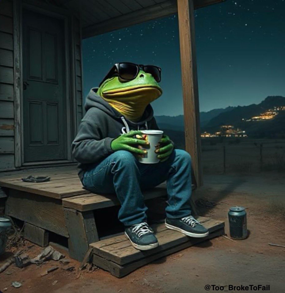 Too_BrokeToFail's tweet photo. Ever been rugged so bad youβre just eating ramen π on the porch, vibing with the universe like us?π
Pull up and vibe β thereβs plenty of room.ποΈ
#TooBrokeToFail https://t.co/E6jwsIJ7xO