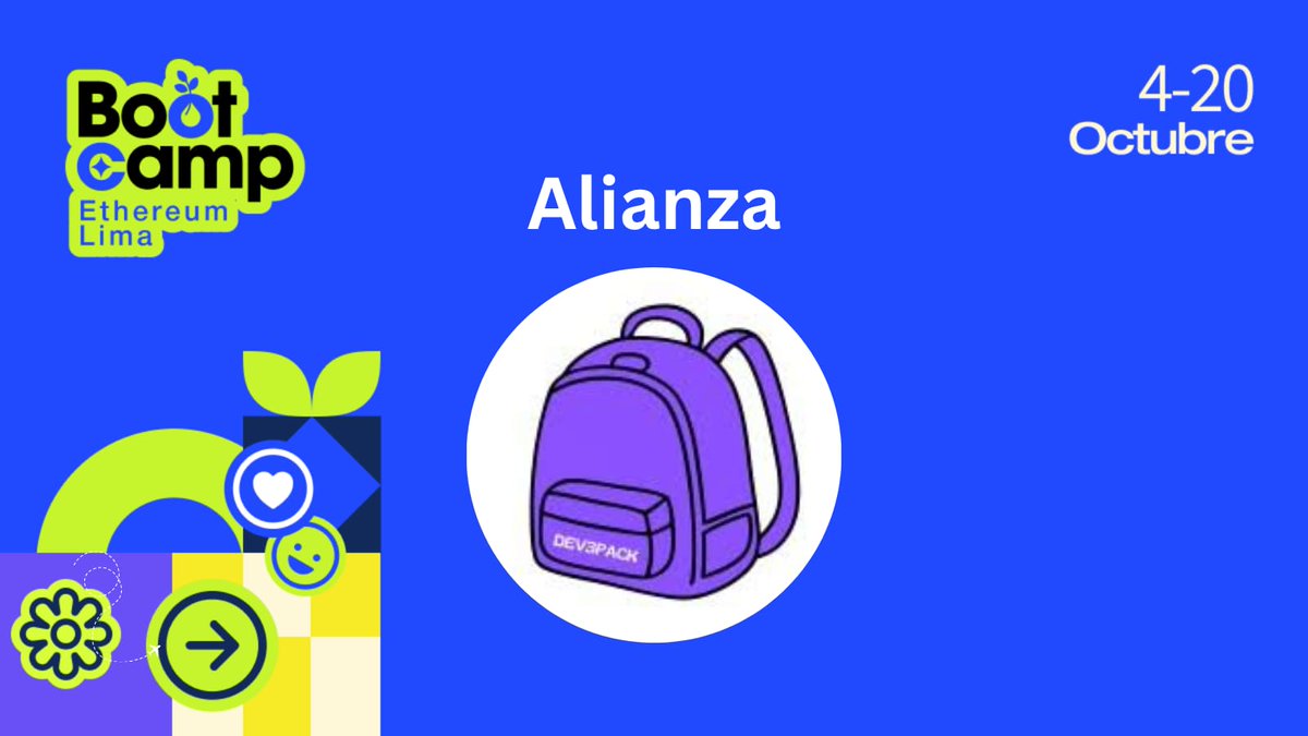 🚀 ¡Se suma un nuevo aliado al Bootcamp de Ethereum Lima!

Damos la bienvenida a <a href="/dev3pack_latam/">Dev3pack LATAM</a> , quienes estarán compartiendo varias de sus formaciones durante la primera semana 🎓✨

📍 100% virtual y gratuito

🔗 Inscríbete en: tally.so/r/w4b6ZO

Construyamos juntos el