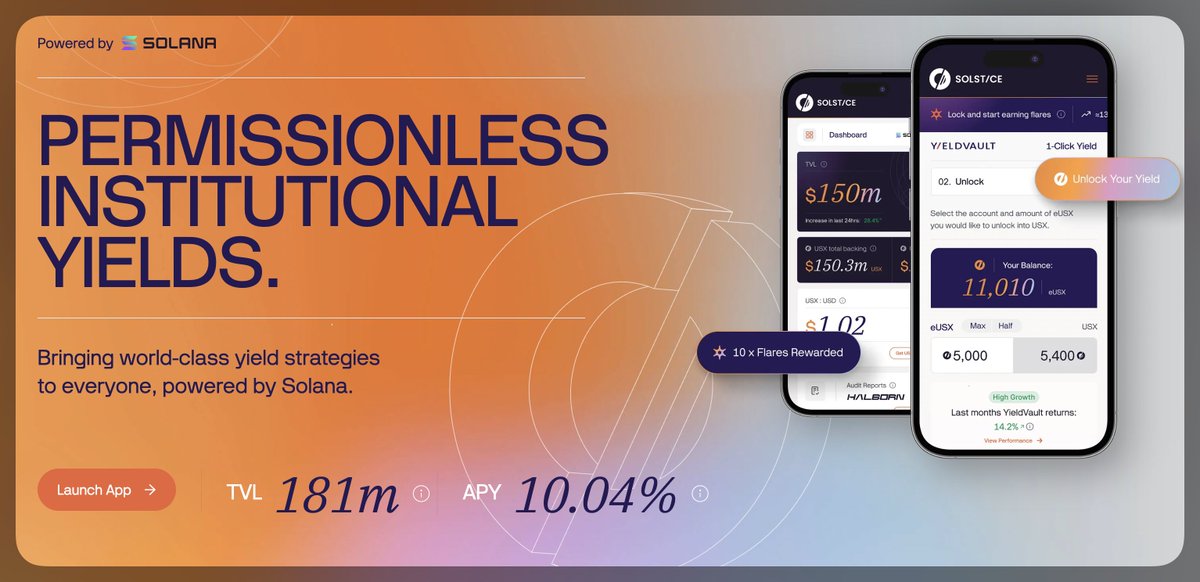 gomtu_xyz's tweet image. if you&apos;re looking for the next Plasma kind of opportunity, @solsticefi could be it imo.

solstice gives you 10% APY for depositing $USX their stable coin.

and you can earn Flares from holding, staking, putting liquidity.

Flares will get you airdrop of $SLX later.
it&apos;s just…