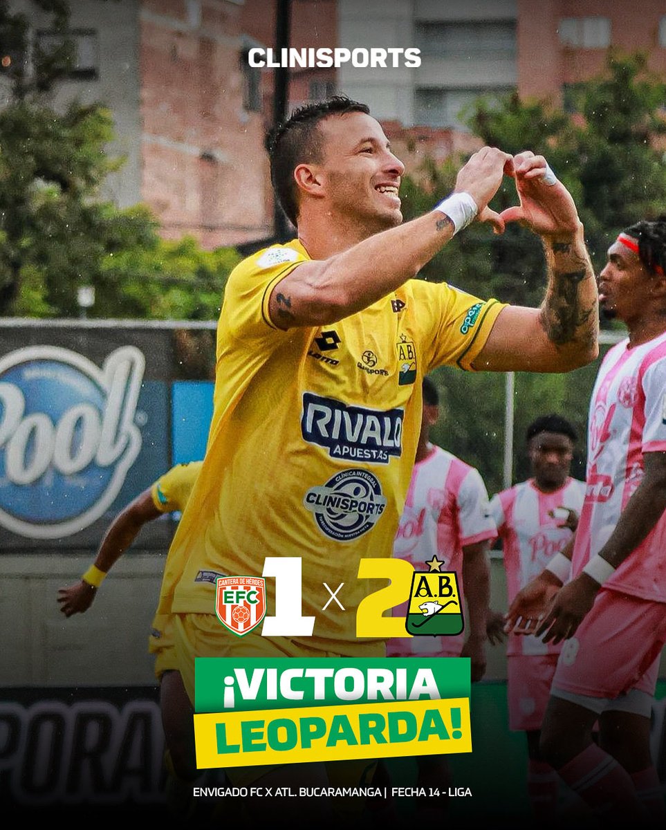 ABucaramanga's tweet photo. FINAL EN ENVIGADO. ¡EL LEOPARDO RETORNA AL LIDERATO DE LA LIGA! 
¡𝐕𝐚𝐦𝐨𝐬, 𝐋𝐞𝐨𝐩𝐚𝐫𝐝𝐨!🛡️¡¡𝐍𝐎𝐒 𝐕𝐄𝐌𝐎𝐒 𝐄𝐋 𝐃𝐎𝐌𝐈𝐍𝐆𝐎 𝐄𝐍 𝐂𝐀𝐒𝐀!! https://t.co/fXtgk0tnFK