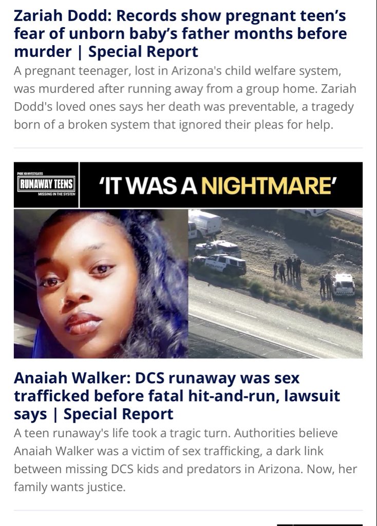 KnowledgeeKZA's tweet image. Anaiah Walker was only sixteen.
She was in the care of Arizona’s Department of Child Safety when her story ended on the side of Interstate 10.
She should have been protected.
Instead, she was listed as another runaway.
•📅 May 22 2020: Anaiah was found dead on a freeway median.…
