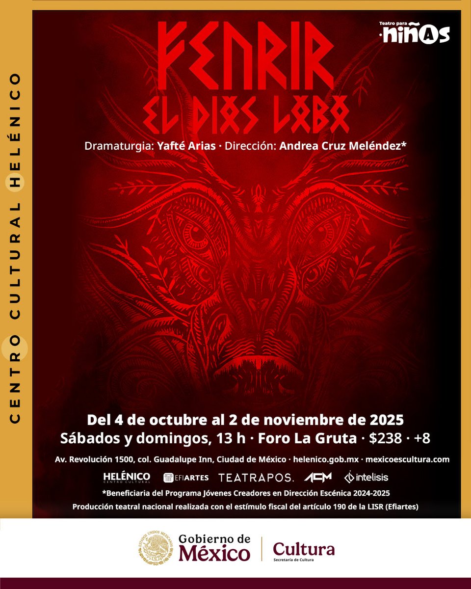 salechatosmx's tweet photo. #hoy #Teatro #CDMX #cartelera @TeatrosCdMexico #ForoaPocono @teatroinbal #SalaXavierVillaurrútia @Helenico #ForalaGruta @LaTiteria #laranapeluche https://t.co/Hgj9YnLiHb