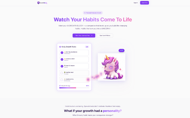 StrategAiZ's tweet photo. @lovable Build Challenge - Last Day

What if your habits grew an adorable unicorn? 🦄
Here's a tool that makes progress VISIBLE
→ Complete Productivity Tasks✅
→ Earn Growth Points + Gems 💎
→ Watch your UNICORN grow ✨

I came to build an MVP. I left with a full product.
I DREAMED IT! #Lovable helped me BUILD and SHIP it!

Try it: https://t.co/3VP7YxUXCZ