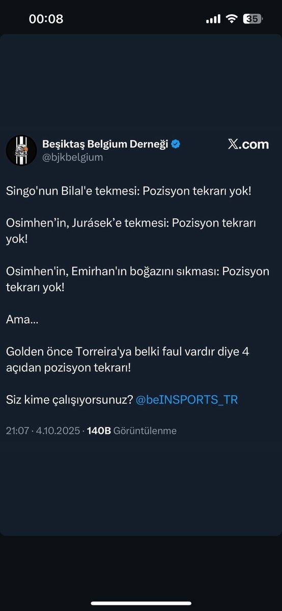 Ayıp ya ayıp yazık ediyorsunuz ligin içine ettiniz bir Fenerbahçe taraftarı olarak sizi şiddetle kınıyorum #GSvBJK