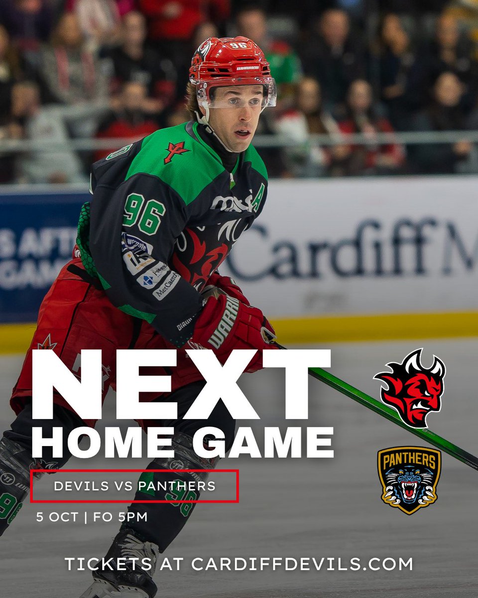 cardiffdevils's tweet photo. 𝗡𝗘𝗫𝗧 𝗛𝗢𝗠𝗘 𝗚𝗔𝗠𝗘  😈🏒 

It's a #HellOut 🙌🏼

Any returned seats will be released for resale up until 1pm on game day
Check for the latest availability here 🎟️ https://t.co/UH03jzYrnG https://t.co/OLFHT7dUrF