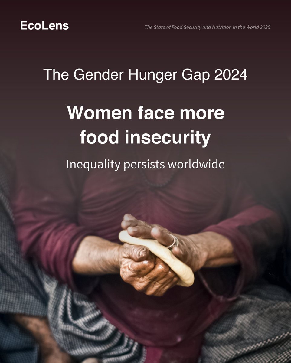 In 2024, hunger wasn't equal.♀️♂️
Women are more likely than men to face hunger. It's a global inequality that persists across regions.

#GlobalHunger
#GenderGap