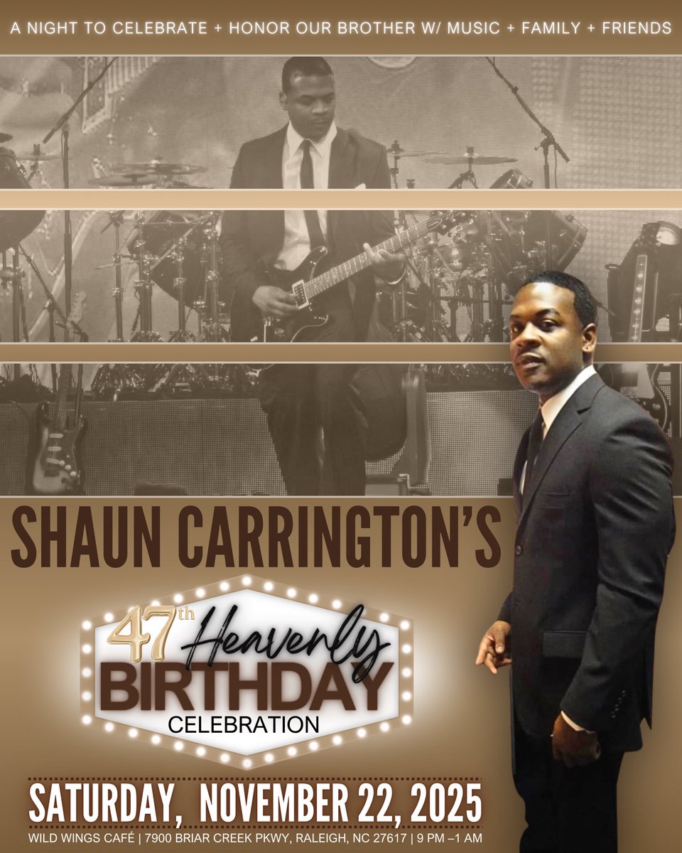 Save the Date! A night to celebrate #shauncarrington for his 47th Heavenly Birthday with music + family + friends. #sc1 Forever 🎉🚀