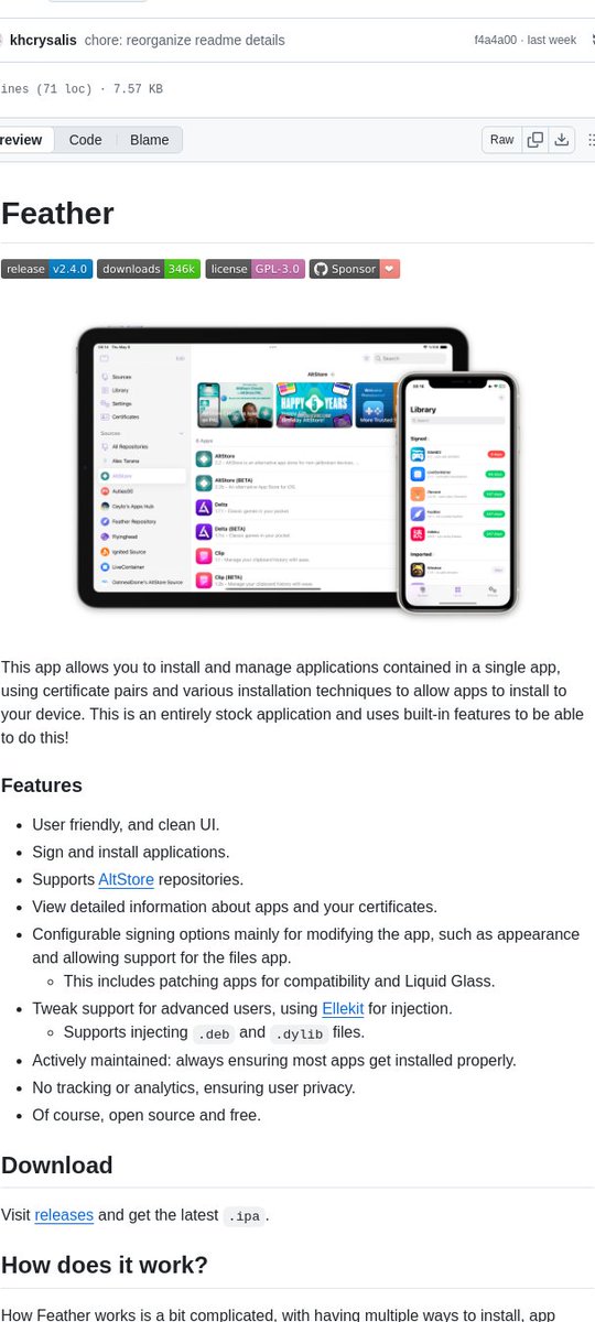 tom_doerr's tweet image. install and manage iOS apps with signing, AltStore repo support, and tweak options