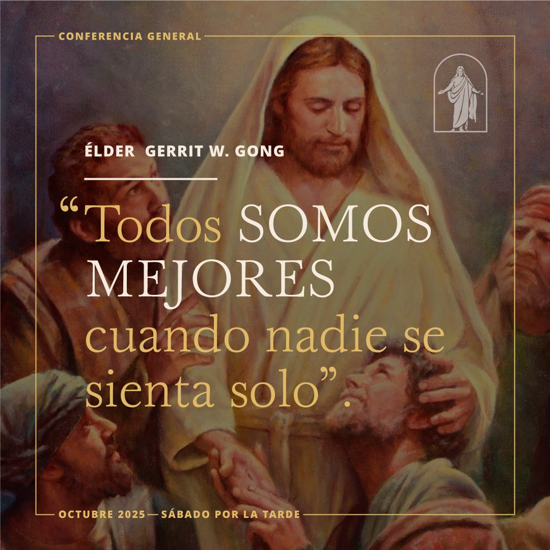 IgJesucristoSAS's tweet photo. "Todos somos mejores cuando nadie se sienta solo", Élder @GerritWGong. 

#ConferenciaGeneral https://t.co/Z0uStgQFC1