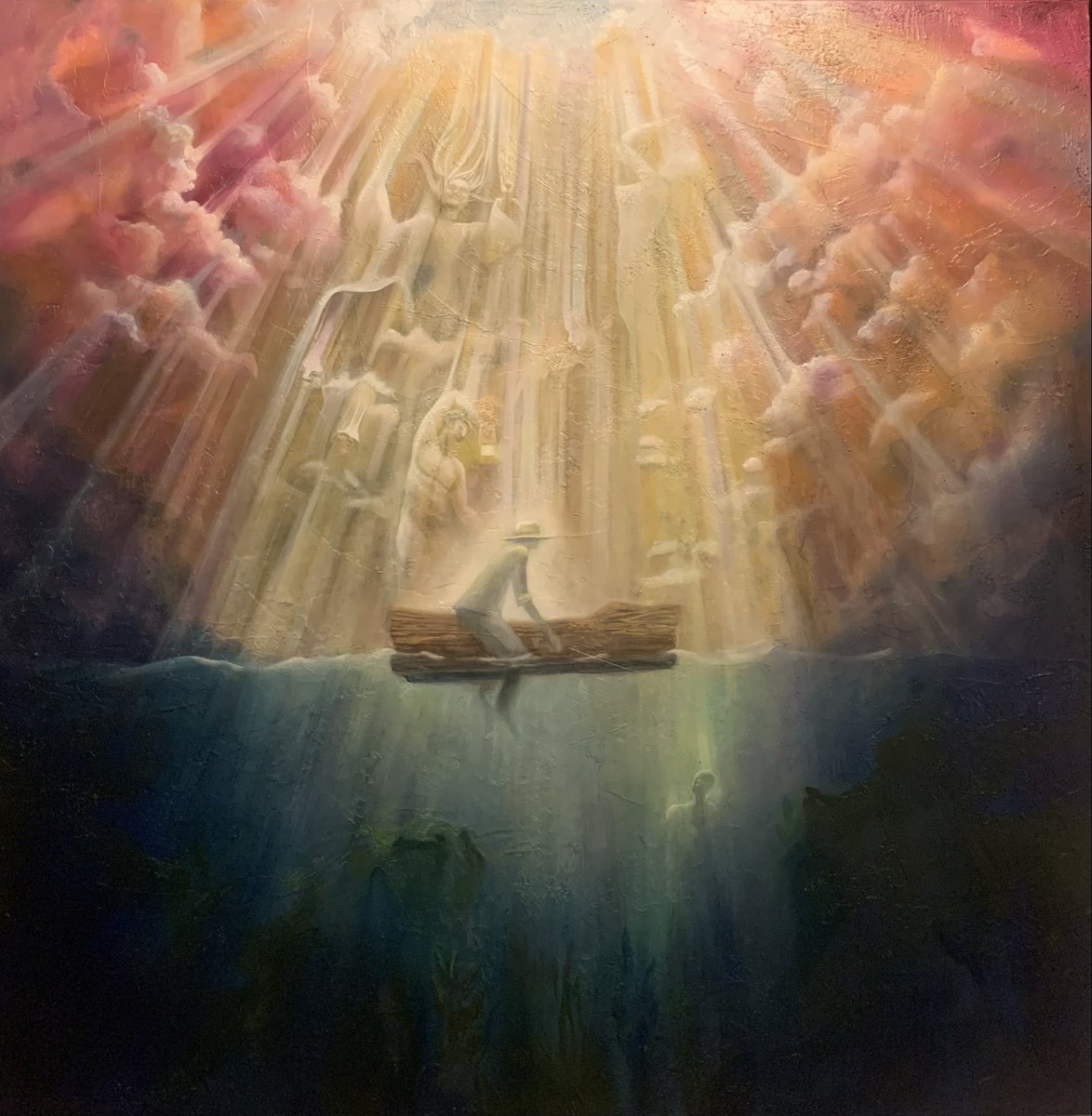 kimberlykjer's tweet image. Transformation has many roles. One ascends, one reaches, one remains, one bears witness.
Light calls to each of us differently, yet somehow we all rise toward it.

48 x 48” Oil on canvas. 

If you like my work please like, comment and share. 🤍 #originator #artist