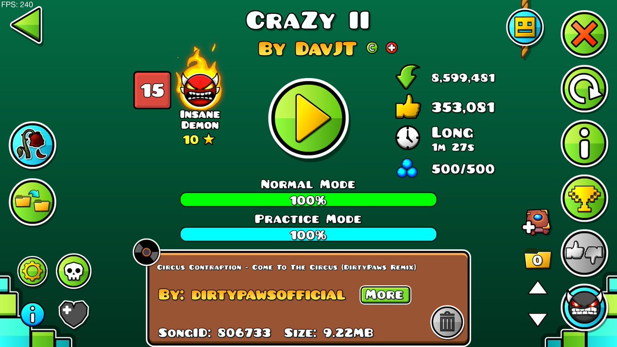 442 attempts! Completed the whole set of the CraZy series now!! :3