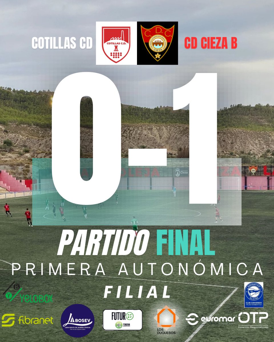 🔴⚫️El CD Cieza B se lleva los tres puntos en las Torres de Cotillas gracias a un golazo de Cobarro en el último minuto 🔴⚫️

💪🏼David Cobarro, un ejemplo de resiliencia, consiguió ver recompensado su grandísimo esfuerzo por volver a los terrenos de juego