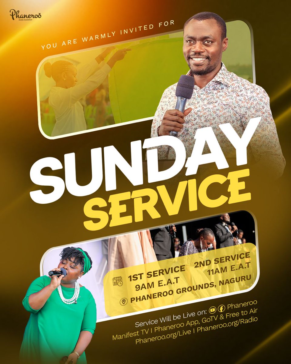 Last Sunday's sermon was titled THE EXPLOITS AND POSSIBILITIES OF FAITH. 
I learnt that the word of God works when i give it my full undivided attention.
Join me once again today in the  #PhanerooSundayService at the headquarters of revival in africa that's #PhanerooGroundsNaguru