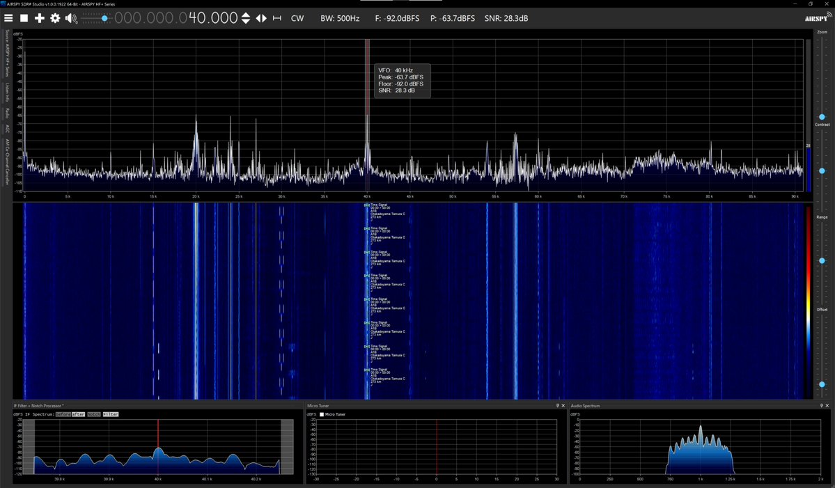radiosiesta's tweet image. 今しがたのVLF
21.1、22.2、25、40、54、60kHzは入感中

おはようございます
#VLF
#Airspy 
#SDRSharp
#YouLoop
#YouTwin