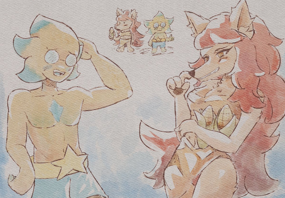 I drew the swimmy swim swim starlo but decided to combine it with the ceroba one I love them sm 🥺

#staroba #starlo #ceroba #uty #undertaleyellow