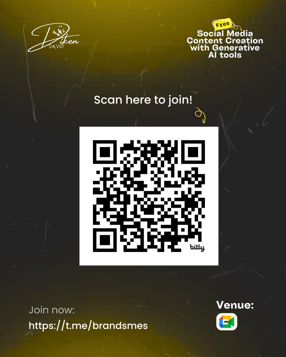 dikendavidltd's tweet image. FREE CLASS🔥🔥🔥🔥
In this class, you will learn how to properly prompt AI to give you the best and unique content tailored to your business!

Scan the QR code to join the class, NOW!📢

#AI #freeclass #AIcontent #generativeAI #chatgptprompts #sme #digitalmarketing #dikendavid