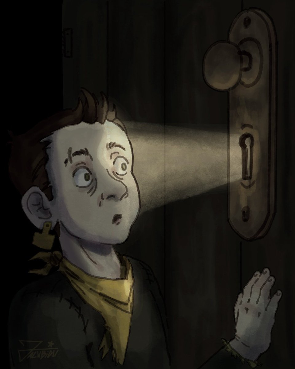 Day 4: Movie Night
If seeing your parents being captured isn't a terror movie, then nothing can feel that surreal and yet lifely terrifying.

Oc-tober 2025 by <a href="/karolushek/">Karol</a>

#Oc_tober2025 #inktober #OC #karolushek