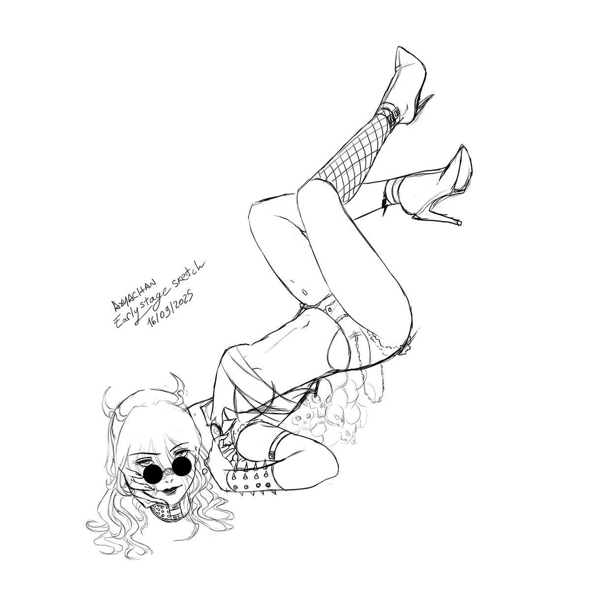axyachan's tweet photo. A very punk rock dullahan lady for today's pinup series!
Name's Alice, ready to lose your m̶i̶n̶d̶ head?

**Commissioned piece, I do not own character rights, please refrain from personal or commercial use**

.
.
.
#art #originalcharacter #pinup #dullahan #Commission #oc https://t.co/fNivTyDxXZ