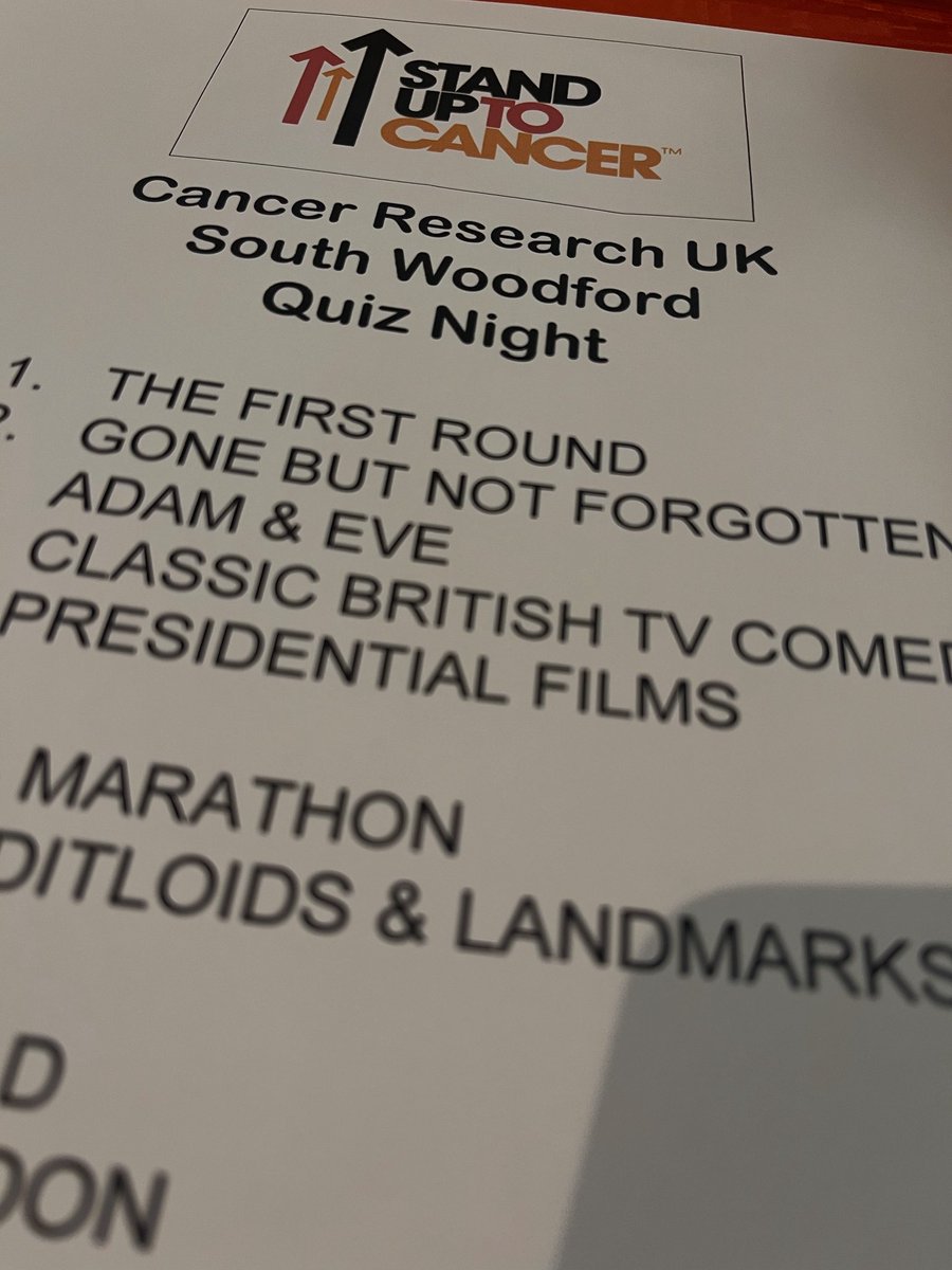 3rd place at the quiz night: not too shabby at all! #standuptocancer
