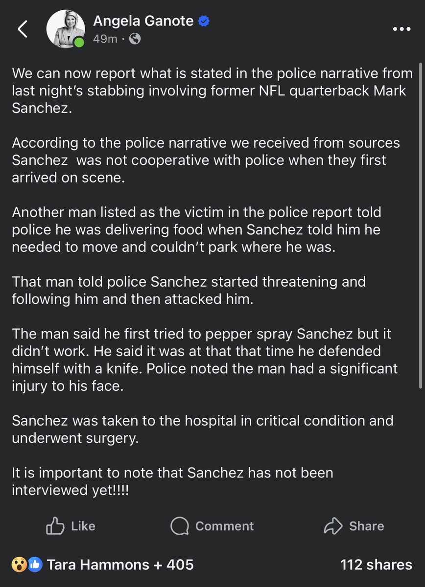 Mark Sánchez se puso de verguero y terminó apuñalado y arrestado. Baia baia baia