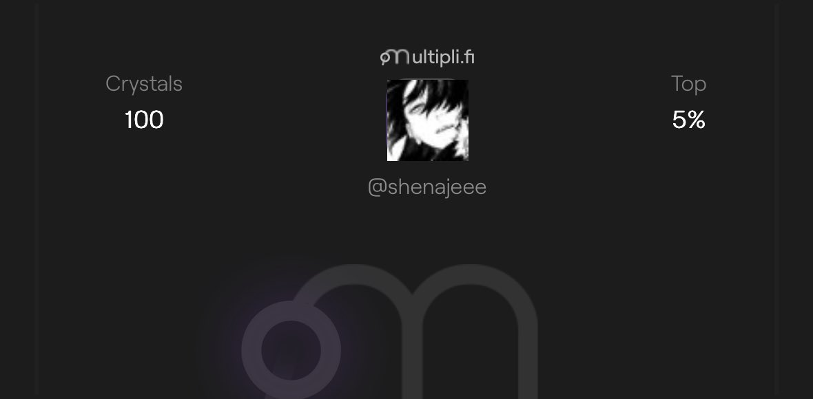 shenajeee's tweet photo. I'm in the top 5% with 100 crystals on Multipli! https://t.co/V3pn5I7IBb