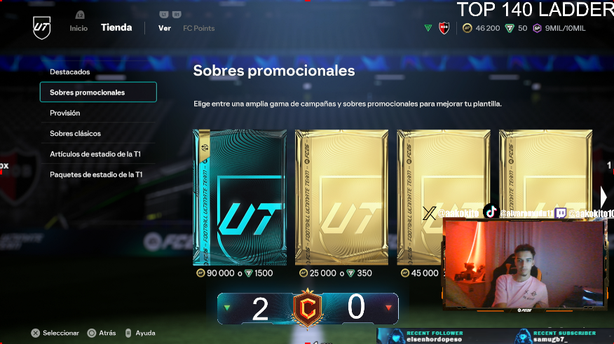 Jugando Fut champions en directo!! 
Buscando el 15-0 tras quedar el TOP 140 del ladder de Eu West.
twitch.tv/aakokito10 allí os espero!