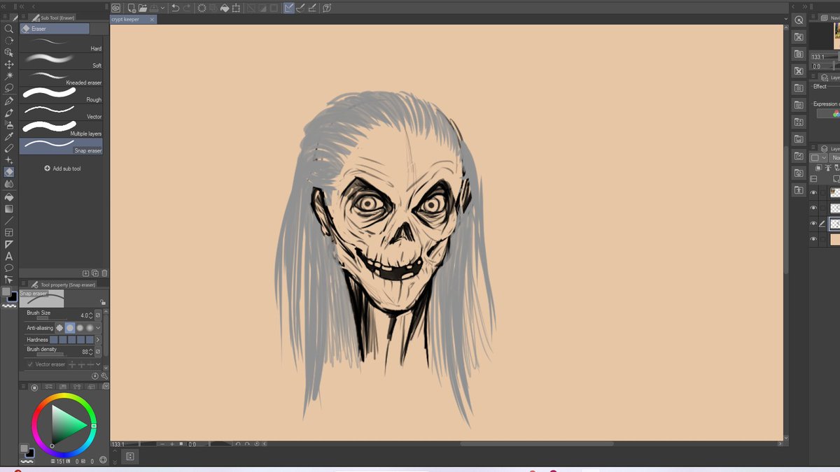 p0cketpainter's tweet photo. doodlin this lil rascal #art #thecryptkeeper https://t.co/xz3Uf7t7dS