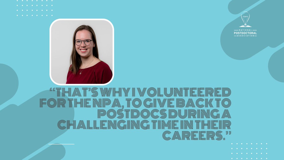 nationalpostdoc's tweet image. Introducing Emily Fabrizio-Stover, October's NPA Volunteer of the Month! We appreciate her commitment to the postdoc community!
Meet Emily at the 🔗 ow.ly/wUgq50X0uAA // #postdocs #postdoctoralscholars #postdocoffices #postdocassociations #volunteers #volunteering