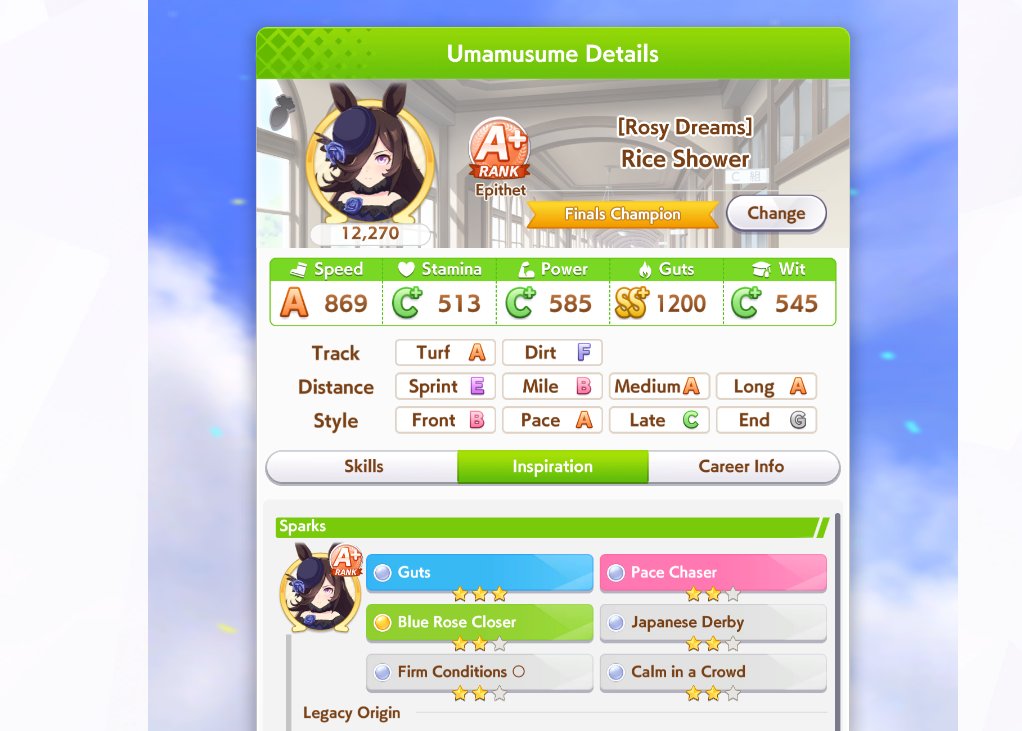 ¿Como es posible este suceso? 

Mi primer Uma rango A+ y es mi Rice ❤️

Le hice caso a la Asistente de subir las Guts y pues si funcionó WTF