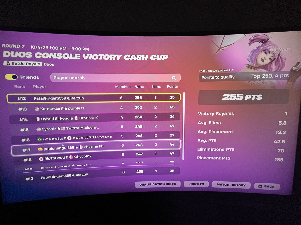 Top #25 Duo CCC qual on 500ms 😭😭/w <a href="/fatalginger5559/">fatalginger5559</a> | @OneTrueVisionHQ #1tvwin