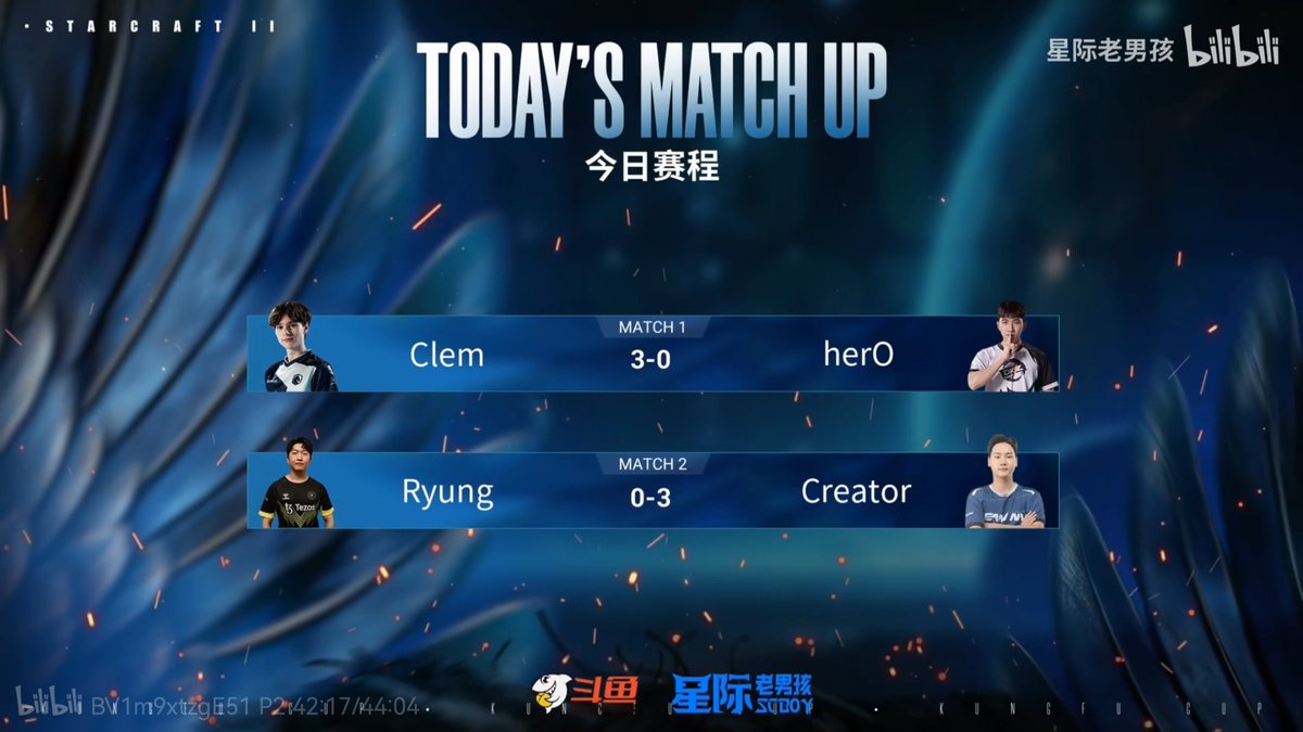 WTL_SC2's tweet image. Today&apos;s match result
tomorrow is the final day of the Kungfu cup monthly——
