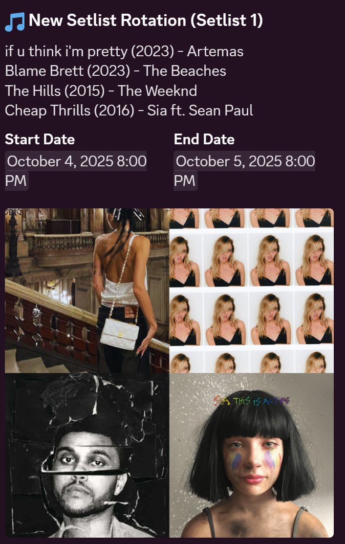 Setlist 2 in Fortnite Festival tonight is themed around Sabrina Carpenter!

Setlist 1 is the usual daily rotating setlist so I don't tweet about it as much here.