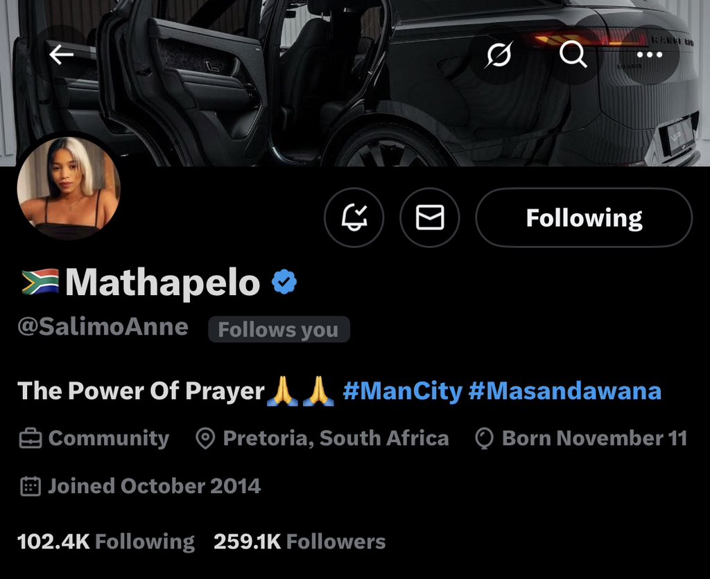 Thanks for the follow back! <a href="/SalimoAnne/">🇿🇦Mathapelo</a> 🤝