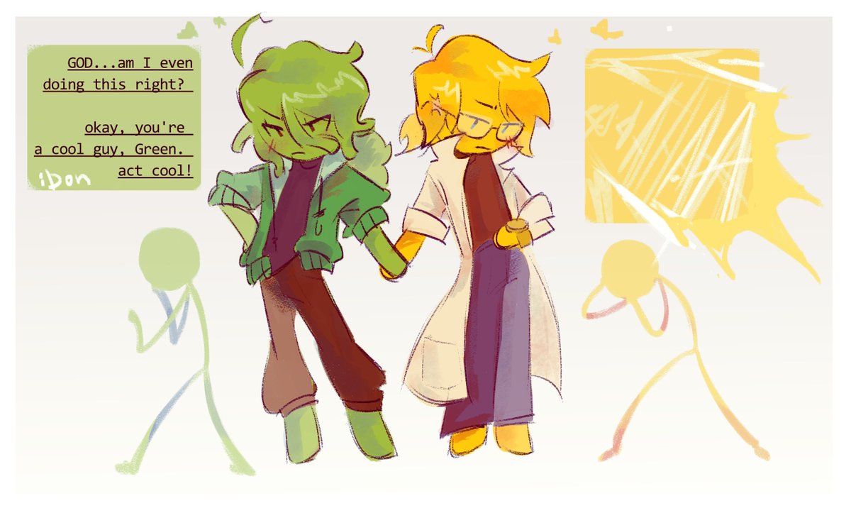 #green #yellow #alanbecker #greenstickfigure #yellowstickfigure #AnimationvsMinecraft