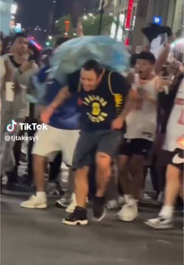 Mark Sanchez got stabbed in Indianapolis.  Retaliation for the Pacers fans who got hit with garbage in NY.