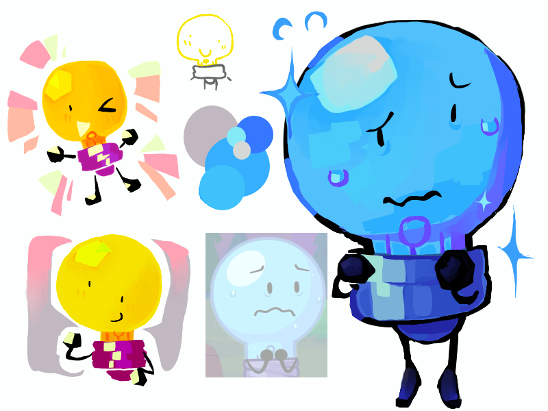 Yoylecreature's tweet image. the theme was "murky" but idk what to do sooo heres lightbulb #lightbulb #ii #inanimateinsanity #osc