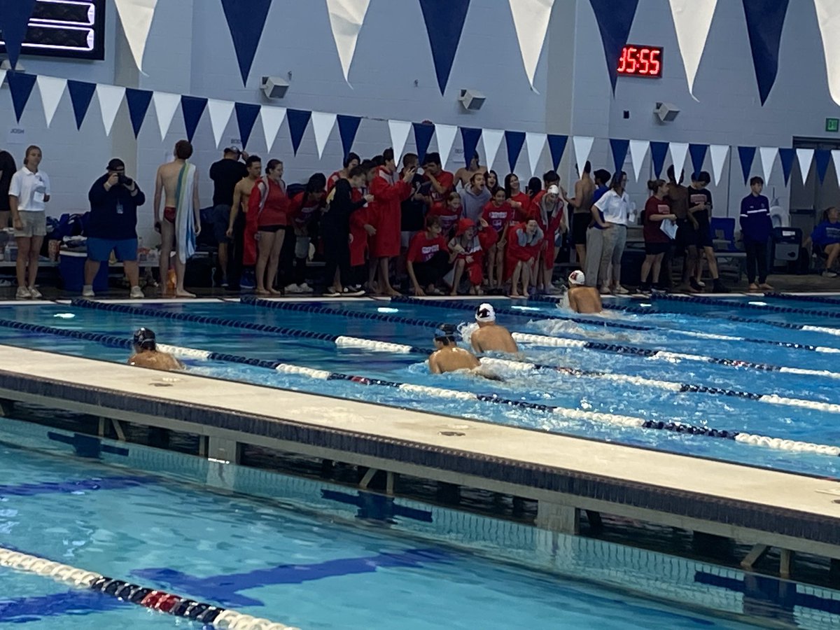 We are #StrongerTogether! No better rush than to have your team help you out by sharing their energy &amp; excitement, cheering you on to an impressive finish in your last race of a meet. 
We > Me
#BuildingALegacy #AllAboutTheGoodTimes #SwimFamily #ExpectExcellence #GD2BAJ #MISDProud