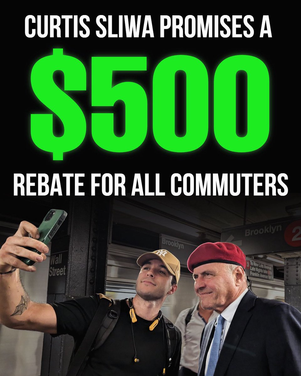 CurtisSliwa's tweet photo. Most New Yorkers rely on their cars and public transit to work, care for loved ones, and keep the city running. Because trains are unreliable, costly, and unsafe, many are forced to use rideshare apps like Uber and Lyft, but prices keep climbing. I’ll deliver real relief with a $500 commuter rebate and a city-funded program returning 10% of congestion charges, capped at $500 per household. Read my plans to lower transportation costs: https://t.co/SOlYwcbgo8