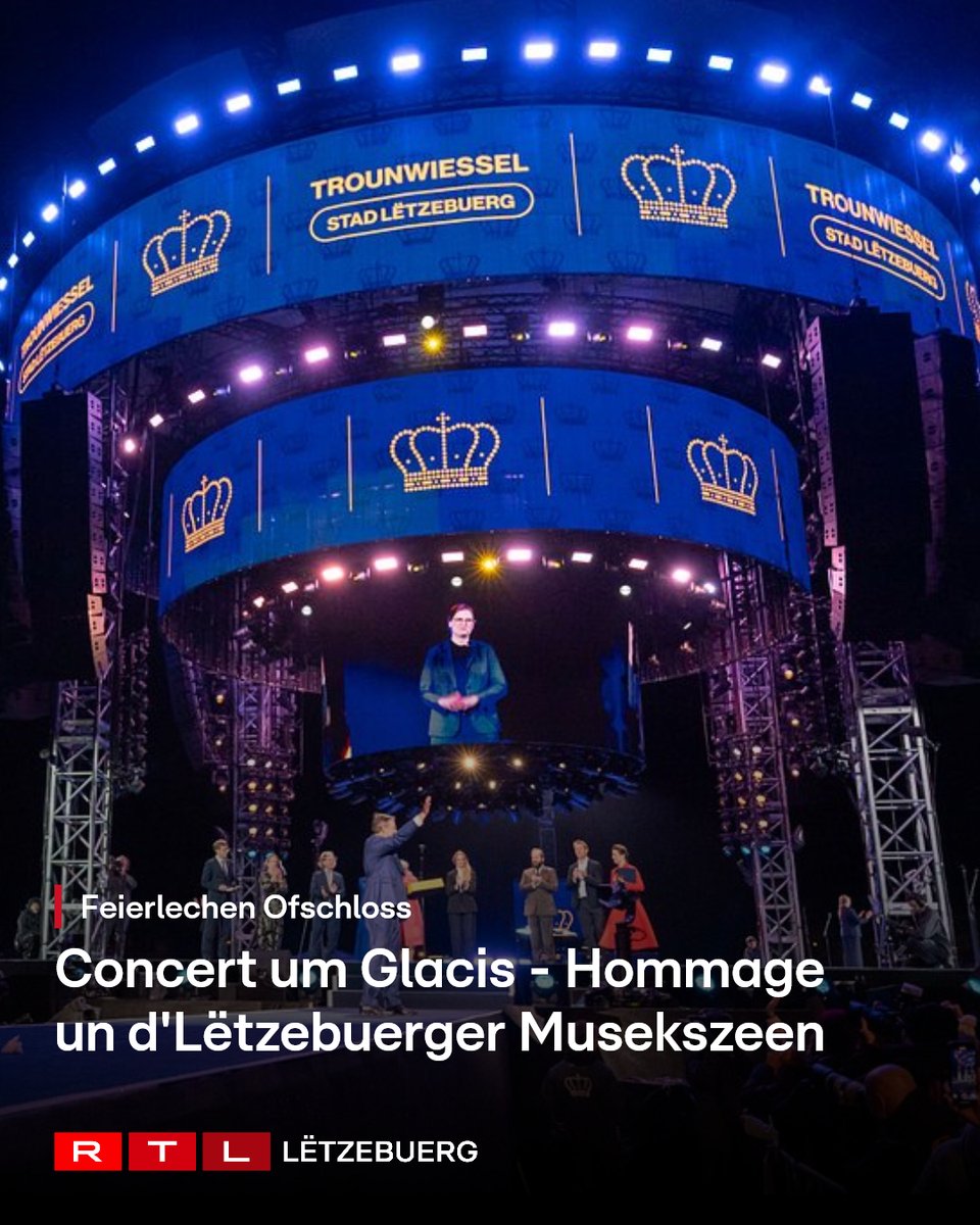 #Trounwiessel: Nom Spektakel op der Rouder Bréck an der Drone-Show ass den Owend an der Stad mat engem Concert um Glacis op en Enn gaangen. Dëse stoung ganz am Zeeche vun der Lëtzebuerger Musekszeen. rtl.lu/news/national/…