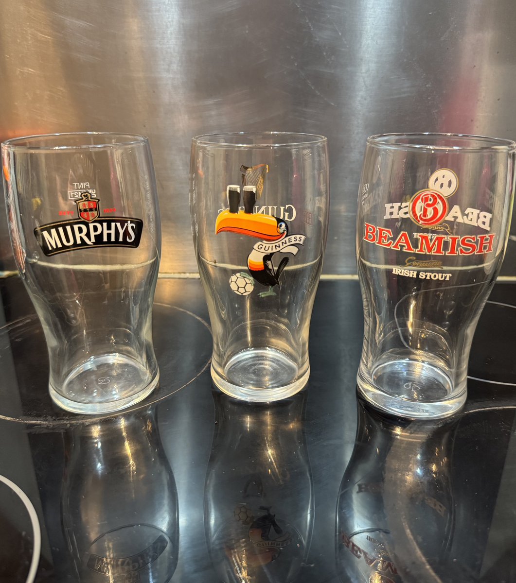 The holy trinity of nicked pint glasses