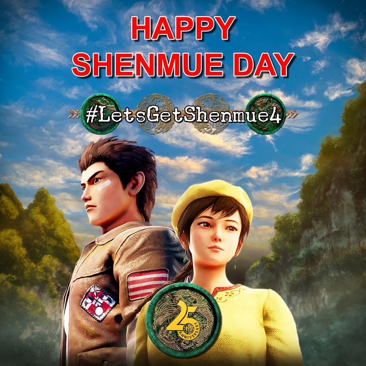 ShenmueVillage's tweet photo. That wraps up another Shenmue Day!
Good job to everyone who participated and reposted and shared everything! We're 17 months into this and we are close to hitting our goal of 10,000 posts. This shows Sega that we mean business!
#S4
#SD
#S3E https://t.co/3PsZjUpUeI