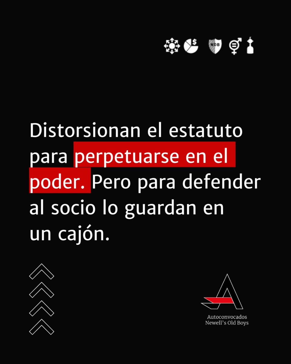 Autoconvoca2NOB's tweet image. Distorsionan el estatuto para beneficio propio, pero cuando hay que cuidar a los socios y las socias lo guardan en un cajón. 🔴⚫️

#newells
#elecciones