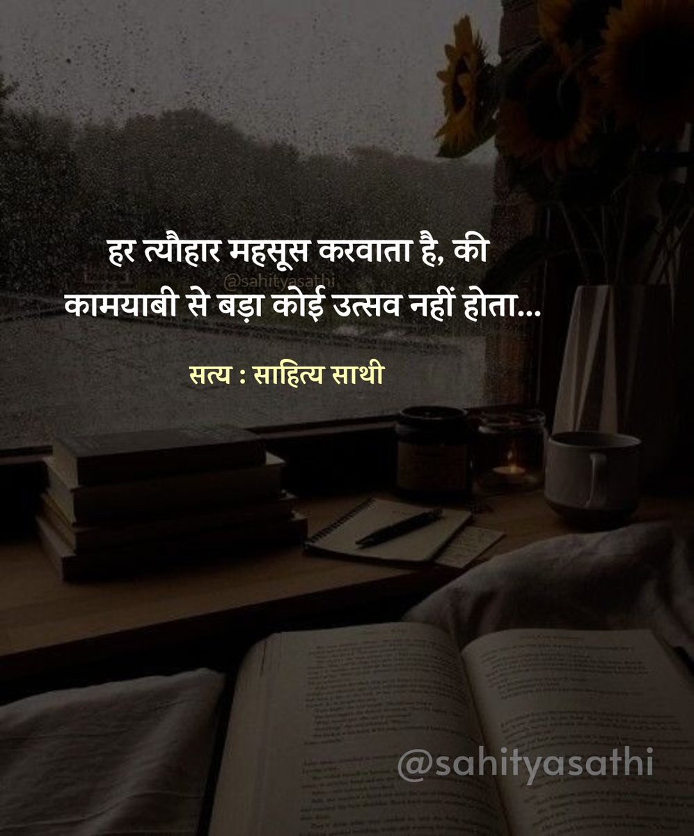 SahityaSathi's tweet image. हर त्यौहार महसूस करवाता है, की 
कामयाबी से बड़ा कोई उत्सव नहीं होता...!