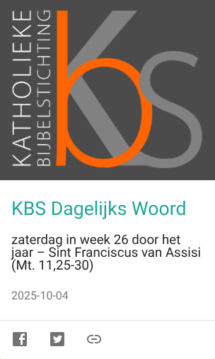Alledaags Geloven : KBS Dagelijks Woord - zaterdag in week 26 door het jaar – Sint Franciscus van Assisi (Mt. 11,25-30)
alledaags.gelovenleren.net/link/MjI4MTAxM…
