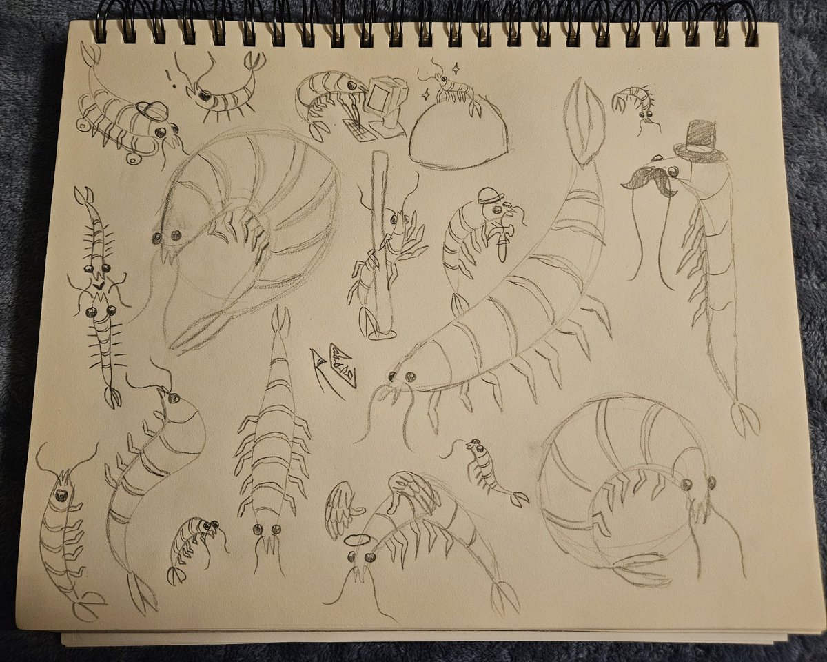 MoonlightSkelly's tweet photo. I was forcefully grabbed by these prompts and just HAD to do some. So I humbly offer silly shrimps in this trying time https://t.co/EYwWHiS8Az