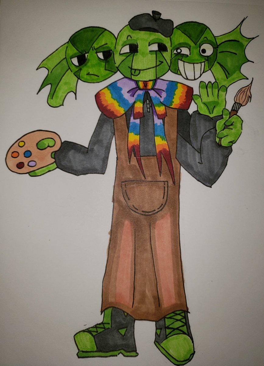 A01TheGoofyBoi's tweet photo. Just felt like posting art of my new OC as my first tweet, I don't usually do a line-less style, so I just wanted to try it out! I don't have a name for them yet, but they're based on a stamina candy. #art #OC #dandysworld #Concept https://t.co/XRi4zXbrEd
